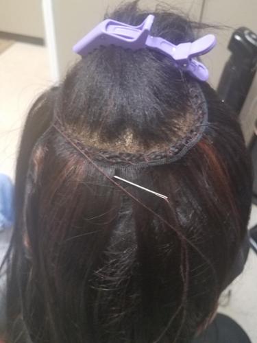 Partial sew-in weave